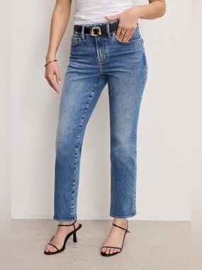 Good America Always Fits Good Petite Straight Ankle Jeans Size 6-12 Petite
